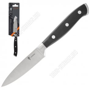 Нож Meister (цельнометаллический) д/овощей L8,5см,лезвие нержавеющая сталь толщиной 2мм,пластиковая ручка,черный,блистер (12) 
