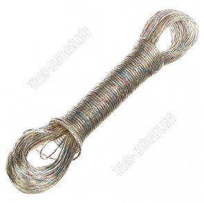 Веревка/шнур бельевой с разноцв. метал.жилой  (20м 