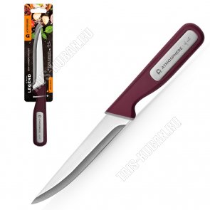 Нож универсальный (нержавейка+пластик)  L13см, бордо (12) 