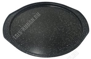 PERFECT Форма для пиццы круг,черная,d35см,h1,5см,2ручки,покрытие с гранитной крошкой Gravell,углеродистая сталь 