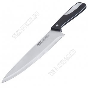 Atlas Нож поварской L20см,лезвие нержавеющая сталь X30Cr13,черная бакелитовая ручка,блистер (12) 