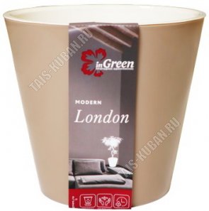 Кашпо London 3,3л молочный шоколад  d190мм, внутренний горшок с дренажным отверстием(9) 