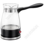 Кофеварка-турка электрическая стеклянная 400мл 600Вт, цвет черный (24) 