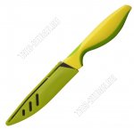Нож универс с чехлом L11см,нерж.лезв,пластик.руч,желт-зел,блистер (12)