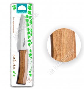 Natura бел/бамбук Нож L13см поварской,керамика+дерево (12) 