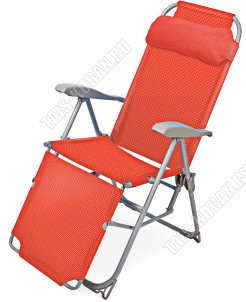 Кресло складное, с подножкой (82х59 h116см) цвет Гранат, НИКА 