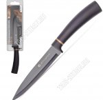 Нож универсальный L12,5смчерная с золотом полоса, сталь +прорезиненная ручка (12) 