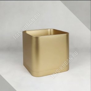 Кашпо квадрат, золотой, глянец 21,2л 30х30 h32см,поддон (2) XXL 