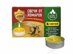 Свечи от комаров 6шт,защ.до3ч (масло цитронеллы) п/у 