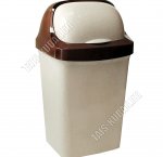Ведро для мусора, 9л бежевый мрамор (23х20 h41см) (14) 