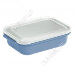 Контейнер прям 1,3л,серебр, с крышк. (15х22 h6см) (24)