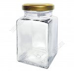Банка с метал.крышкой 0,26л винтовая (ф.квадр) б/уп (8)