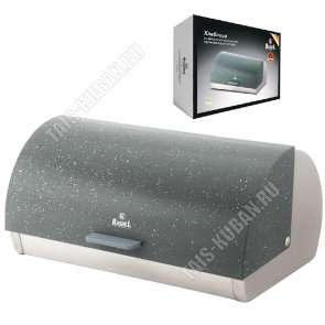 Хлебница с крышкой 39х28 h19см,углерод.сталь+нерж,беж/черн 