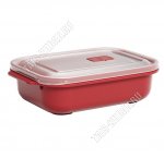 Контейнер прям 1,3л, красн, с крышк.с клапн (15х22 h6см) (24)