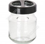 Jodie/Черная крышка  Подставка д/зуб.щеток,пасты 0,44л d9см h10,5см, б/уп (12)