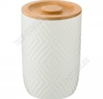 Банка д/сыпучих h15см с дер.крышкой (ф.цилиндр) п/у