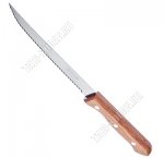DYNAMIC Нож 15см  д/стейка крупн.зубч,руч.светл.дерево, (12)