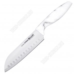 OTTIMO Нож сантоку 15см,лезвие нержавеющая сталь 3Сr13 толщиной 1,5мм,пластиковая ручка с покрытием soft-touch 