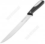 Atlas Нож разделочный L20см,лезвие нержавеющая сталь X30Cr13,черная бакелитовая ручка,блистер (12)