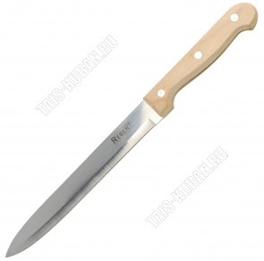 RETRO Нож разделочный 20см,лезвие нержавеющая сталь 3Сr13,деревянная ручка,блистер (12) 