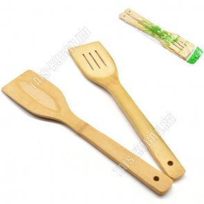 Бамбук Кухонный набор 2предмета (лопатка,лопатка с прорезями) 