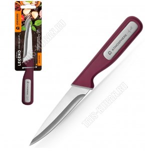 Нож для овощей (нержавейка+пластик)  L11см, бордо (12) 