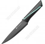 Нож для мяса L19см черная с бирюзовой полоса сталь +пластиковая ручка (12) 