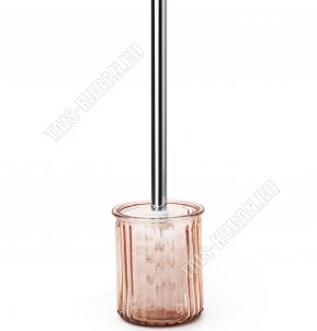 Розовый кварц Ершик 36см с подставкой d9см, пласт.ручка (6) 