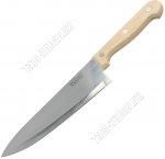 MRETRO Нож шеф-разделочный 20,5см,лезвие нержавеющая сталь 3Сr13,деревянная ручка,блистер (12)