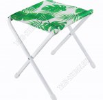 Табурет складной (сиденье ткань) (36х30 h36см) Тропические листья/Белый 
