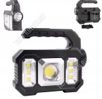 Фонарь 1LED+COB+6хSMD 2Вт, дневной 6500К+тепл.3000К+тепл.3000К (17х14,5х4,2см) черный (20) 