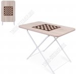 Стол складной игровой, с шахматной сеткой 75х50см, цвет дуб светлый 