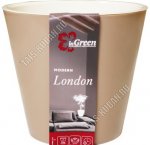 Кашпо London 3,3л молочный шоколад  d190мм, внутренний горшок с дренажным отверстием(9)