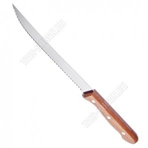DYNAMIC Нож 20см д/мяса крупн.зубч,руч.светл.дерево (12) 