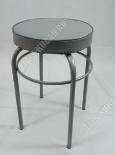 Табурет мягкое сиденье, квадрат (28х28 h46см) серебро/серый (6) 