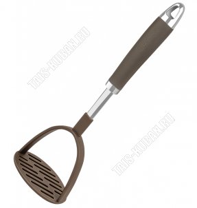 Mocco Картофелемялка нержавеющая сталь+нейлон,обрезиная ручка,цвет кофейный (12) 