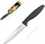 FILO Нож универсальный 12см,лезвие нержавеющая сталь 3Сr13,бакелитовая ручка черный с бело-золотым крапом,блистер (12)