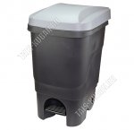Бак для мусора на колесиках 60л (39х50 h69см) с крышкой,черный/серый (1)