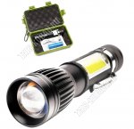 Фонарь LED T6+COB 3Вт,дневной 6500К (3х13,5см), черный (20) 