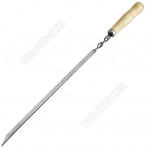 Шампур плоский деревяная ручка 450х10х2мм (25) 