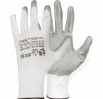 Перчатки для садовых работ 9 размер (L) полиэстер, нитрил, эластичные, цвет белый/серый (300) 