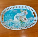 Поднос декор,с борт, овал (34х24 h4см) 