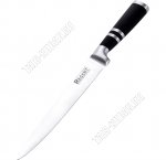 ORIENTE Нож разделочный 34см,лезвие нержавеющая сталь 3Сr13,черная прорезиненная ручка,блистер (12)