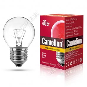 Camelion накалив. (шар) прозрачн. Е27 40Вт (h75 d45мм) (10) 