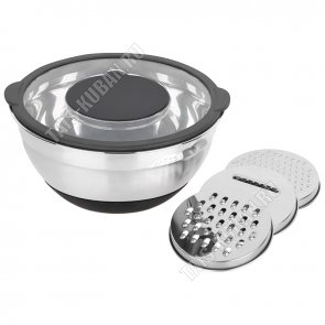 Миска с пластиковой крышкой Amarena 4,5л d26 h12,5см+терка 3шт (10) 