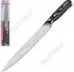 Ogma Нож разделочный L20см,лезвие гравированное под/дамасскую сталь 5CR15MOV,литая ручка с деревянной вставкой,блистер (12)