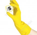 Перчатки хозяйственные РЕЗИНОВЫЕ супер прочные,  размер S,желтые (120) 