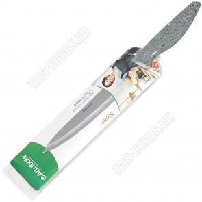 STONE Нож универс. 20см, нерж.лезв,ручка пласт.Soft-touch,цв.серый п/мрам. (6) 