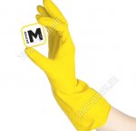 Перчатки хозяйственные РЕЗИНОВЫЕ супер прочные,  размер М,желтые (120) 