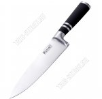 ORIENTE Нож шеф-разделочный 34см,лезвие нержавеющая сталь 3Сr13,черная прорезиненная ручка,блистер (12)